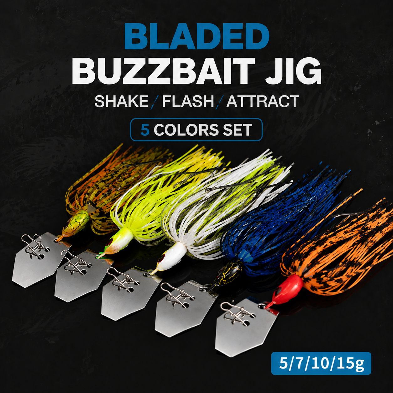 Fishing Lure Blade Bait - Set di Esche Spinnerbait con Gonna