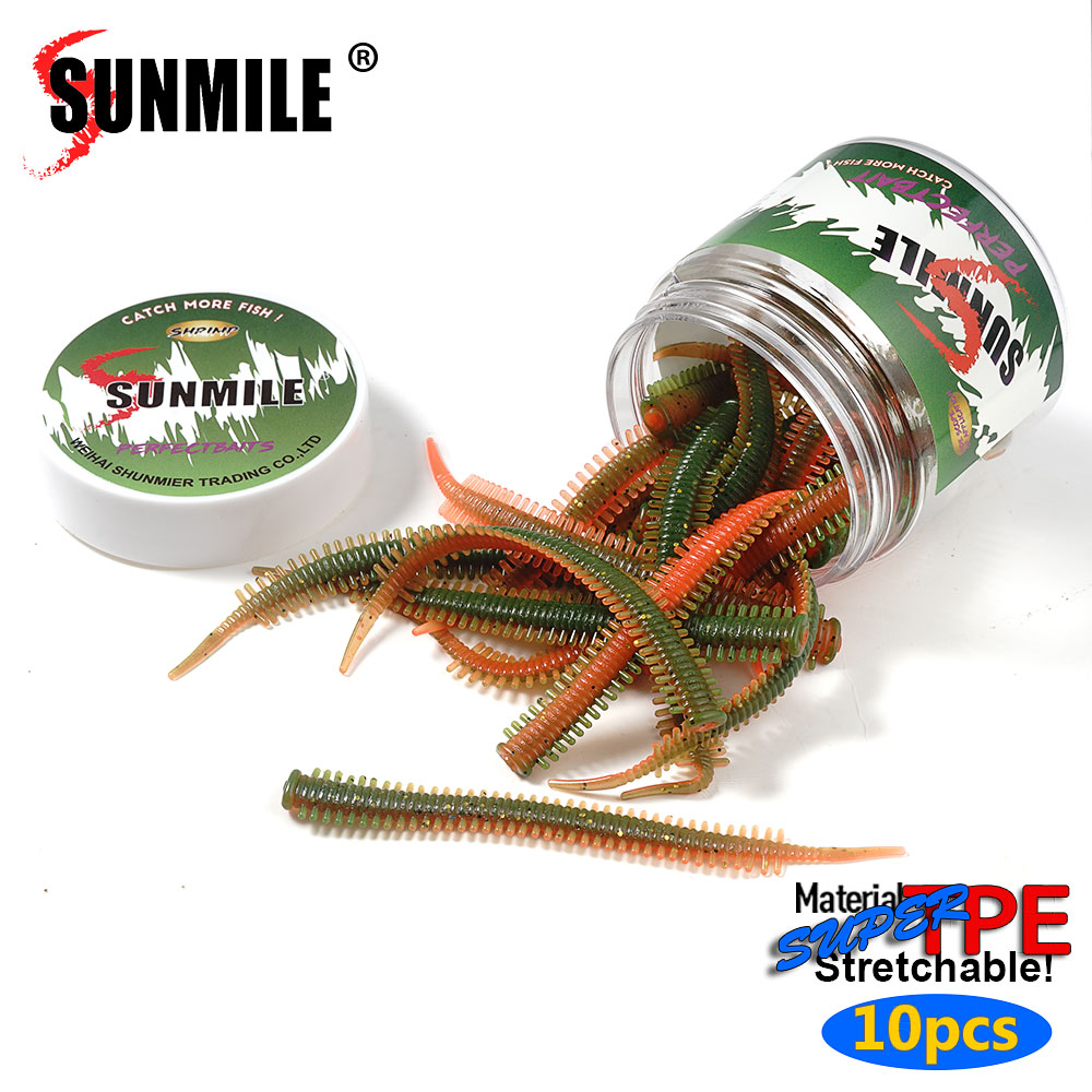Fishing Lure Soft Plastic - SUNMILE 10 pezzi di esche a