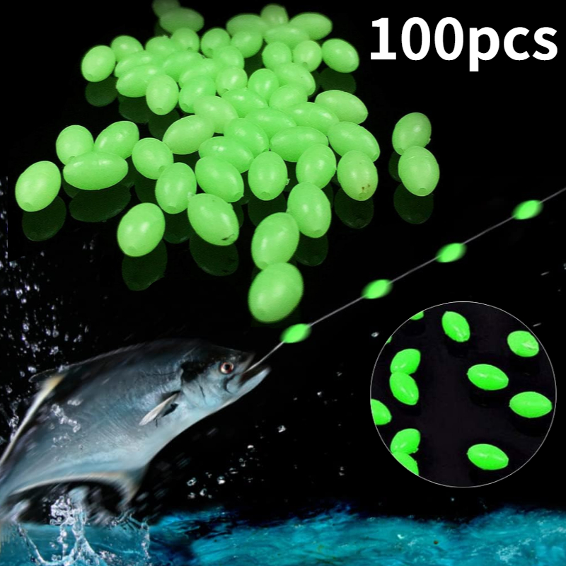 Fishing Lure Accessories - 100 pz/lotto Ovale Notte Luminosa Perline