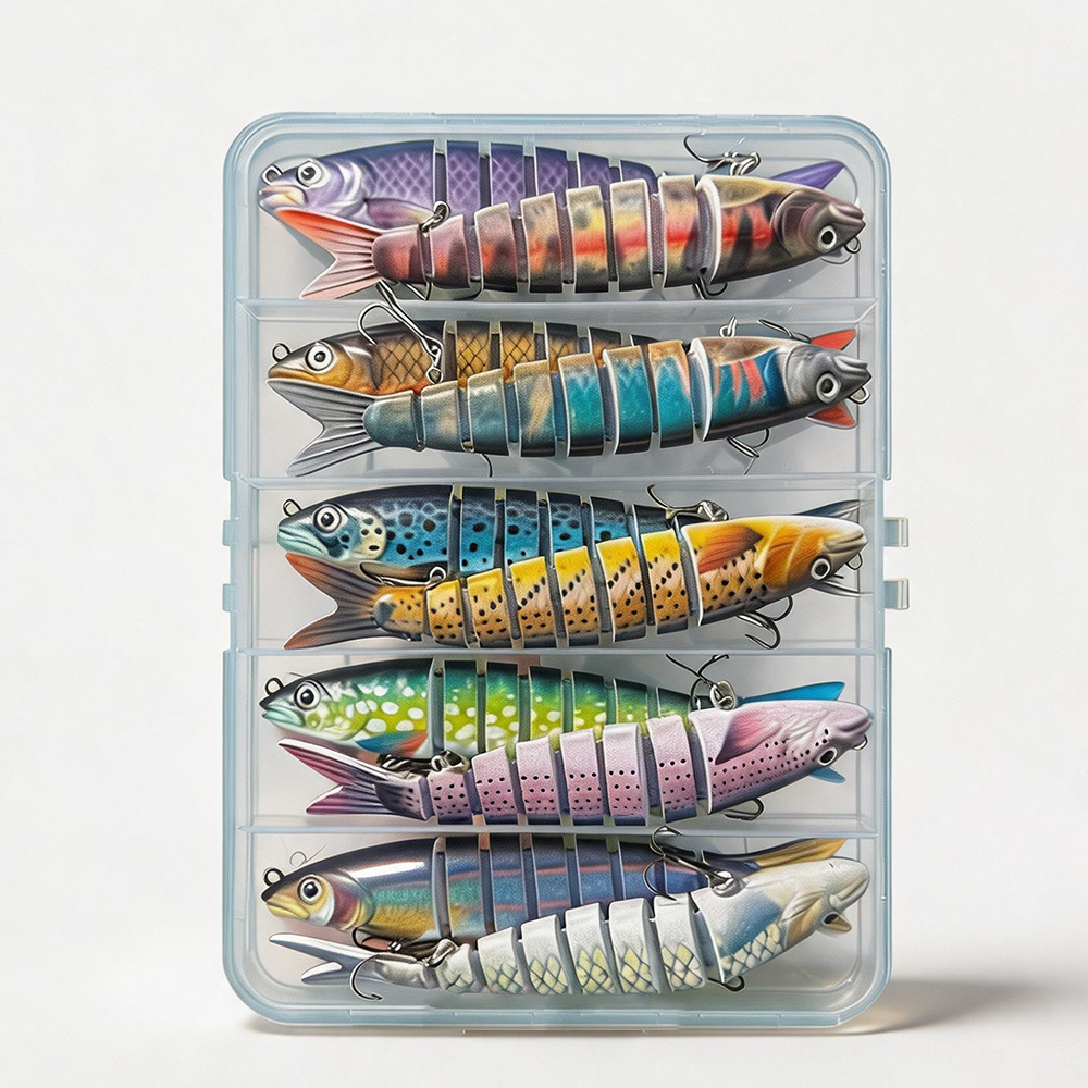 Fishing Lure Popper - 10 esche artificiali multi-articolate per la