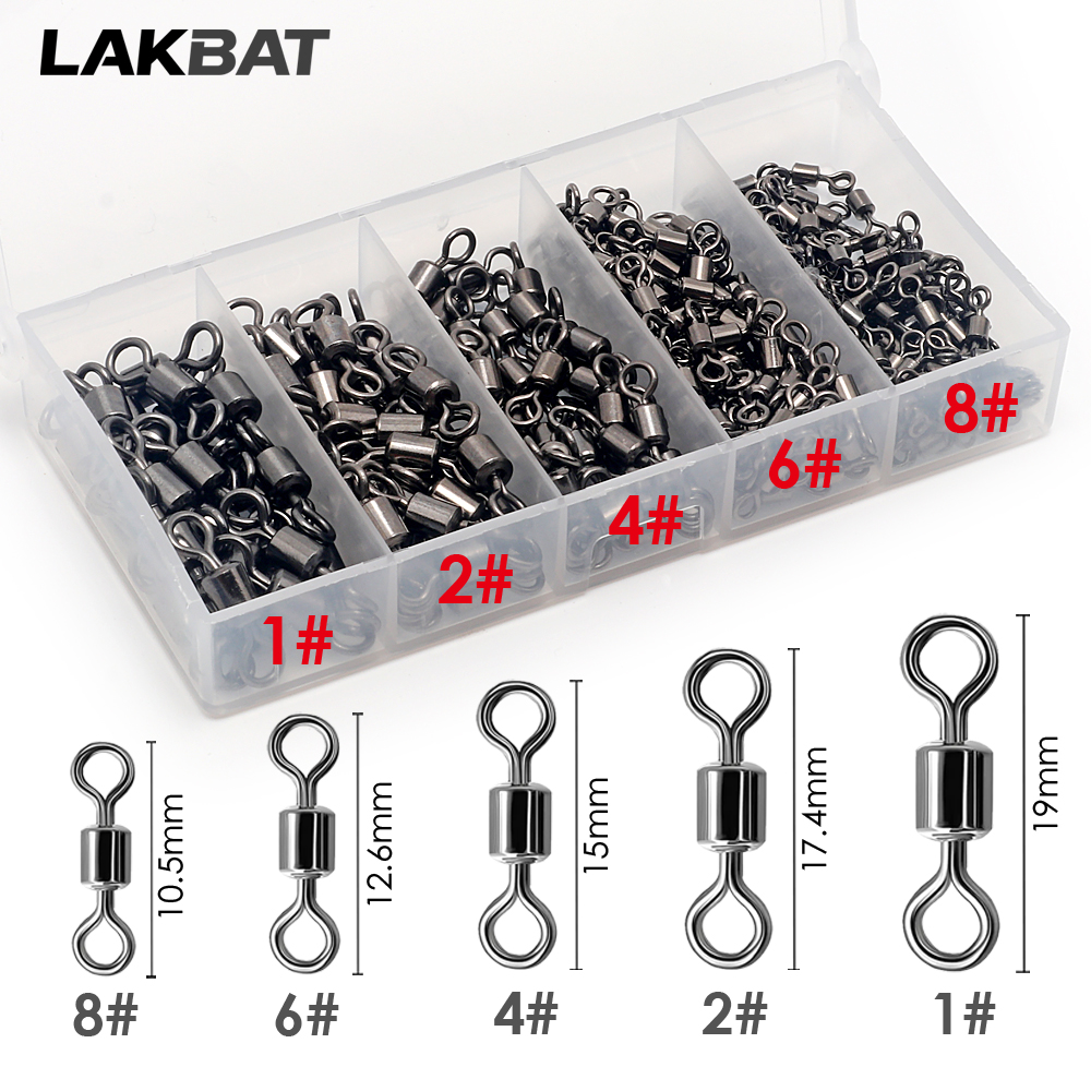 Fishing Lure Box - 100 Pezzi Connettori Girevoli in Acciaio