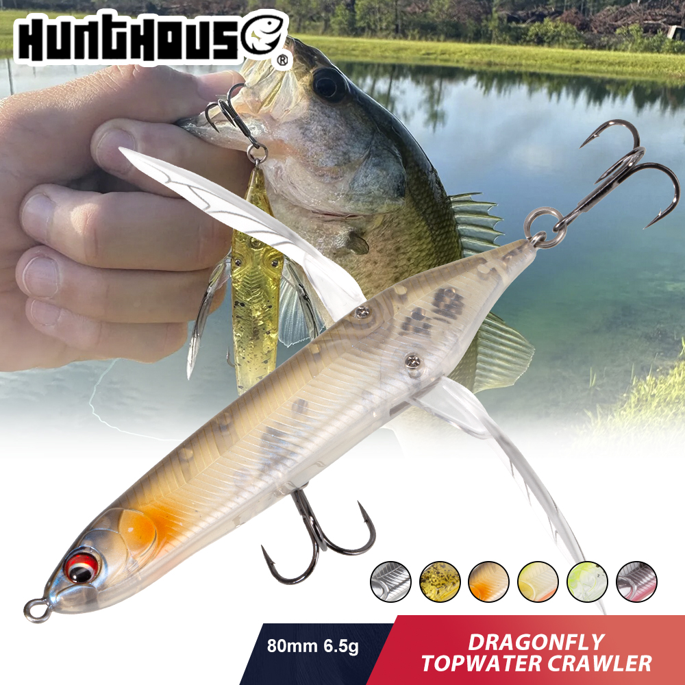 Fishing Lure Popper - Hunthouse Floating Topwater Dragonfly Crawler Pencil