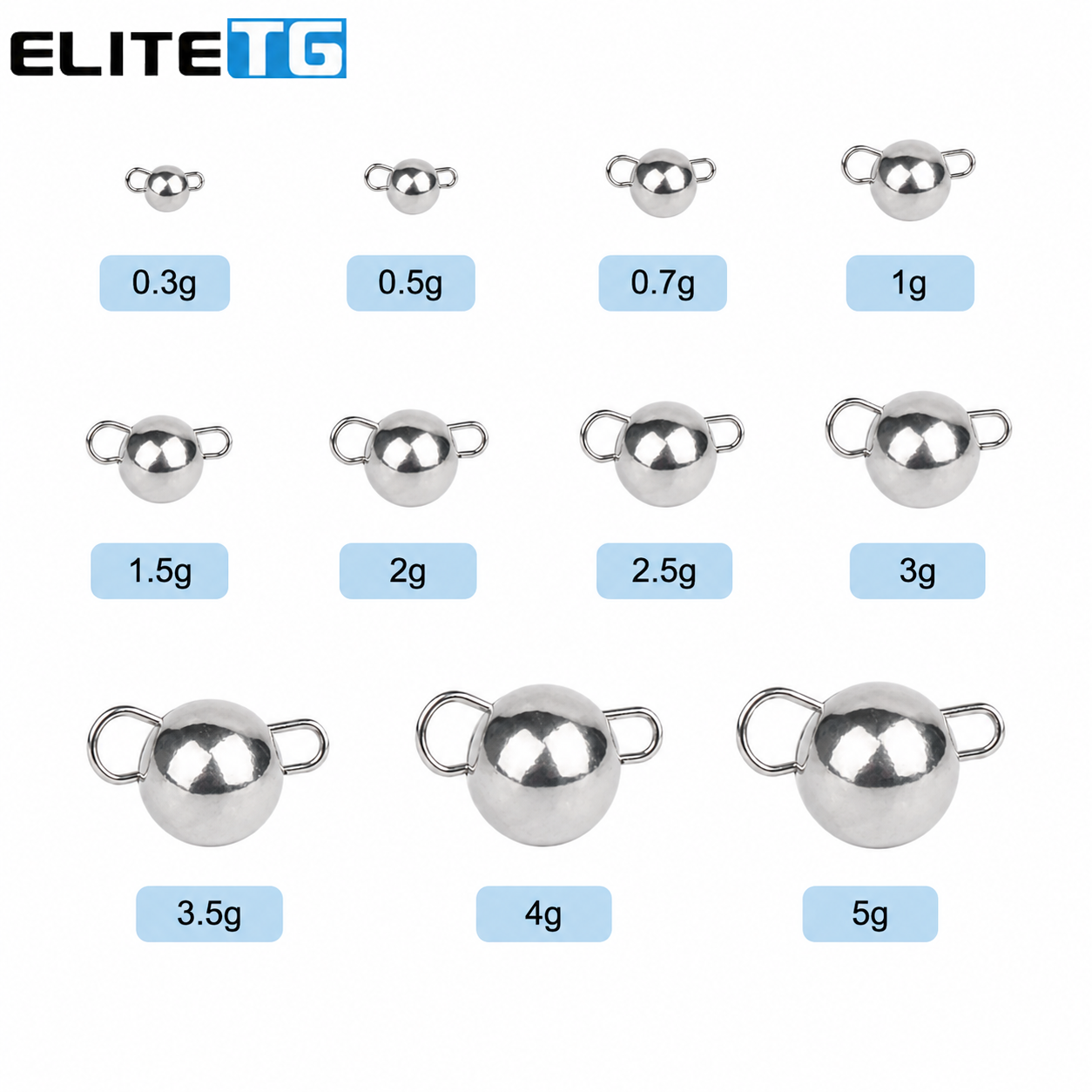 Fishing Lure Soft Plastic - Elite TG 0.3-3g 10 Pezzi Pesi