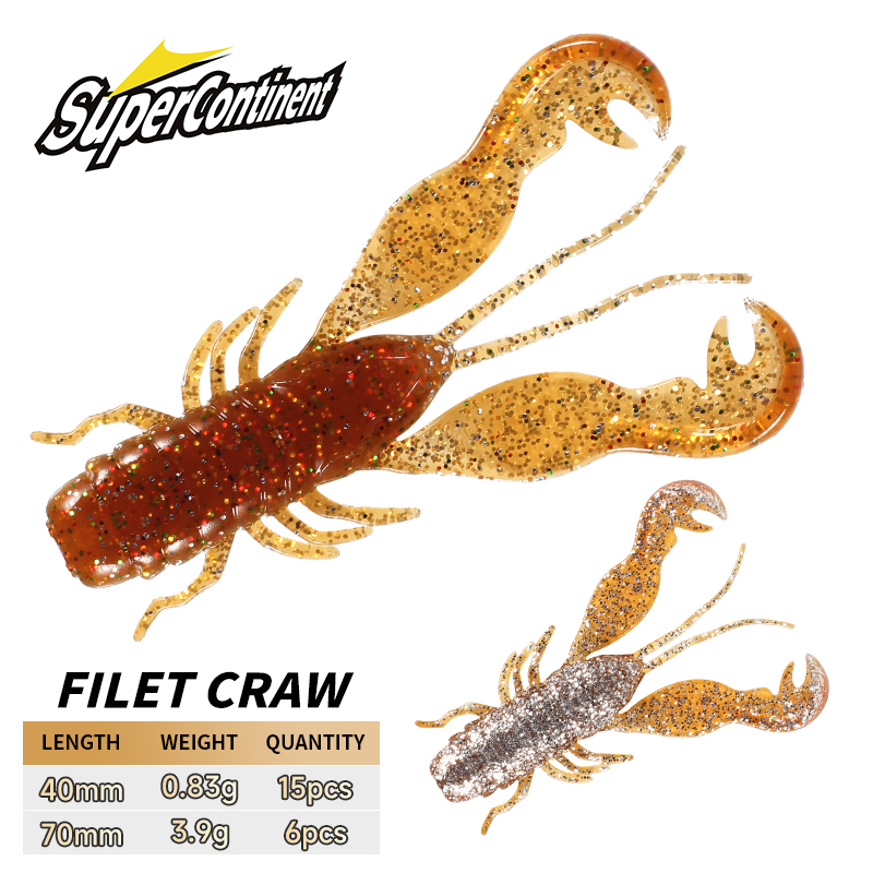 Fishing Lure Soft Plastic - 2023 Supercontinent Filet Craw Bait pesce