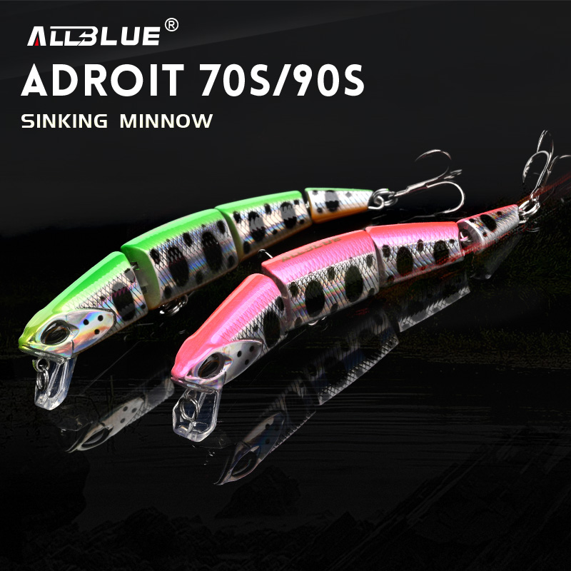 Fishing Lure Popper - ALLBLUE Professionale Snodato Swimbait 70mm 90mm