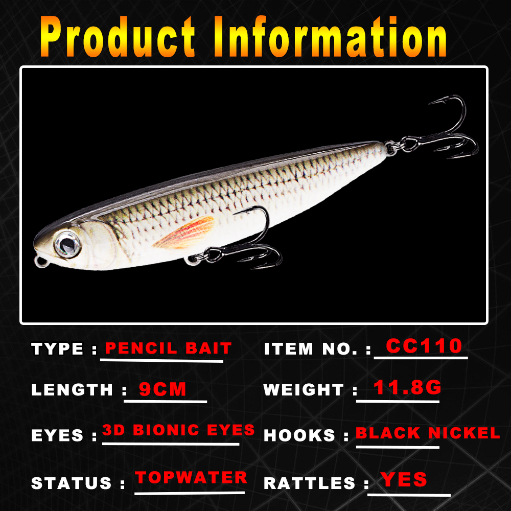 AYWFISH 9CM 11.8G Matita Galle - Fishing Lure Topwater recensione e prezzo