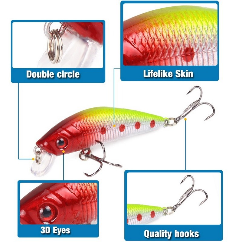 Esca da pesca 70mm 8g occhi 3D - Fishing Lure Crankbait recensione e prezzo