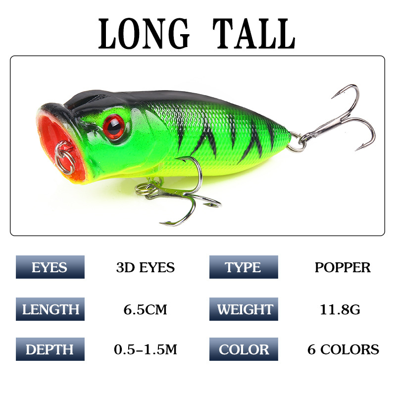6 pezzi 6 colori (sacchetto op - Fishing Lure Popper recensione e prezzo