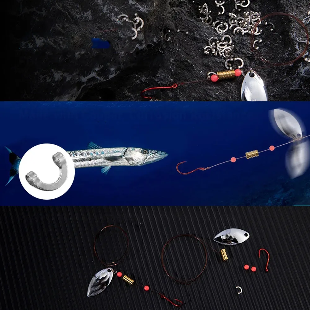 100 pz Pesca A Forma di U Clip - Fishing Lure Spinner recensione e prezzo